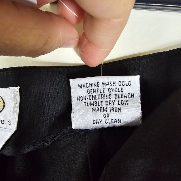 Talbots Black Stretch Dress Pant 4P Flat Front Mid Rise Wide Leg Pockets Capsule - Picture 9 of 10